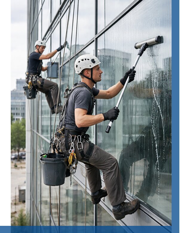 Мойка витражей альпинистами в Сосновом Боре от 711 р. под ключ|ВЫСОТНИК-Снб