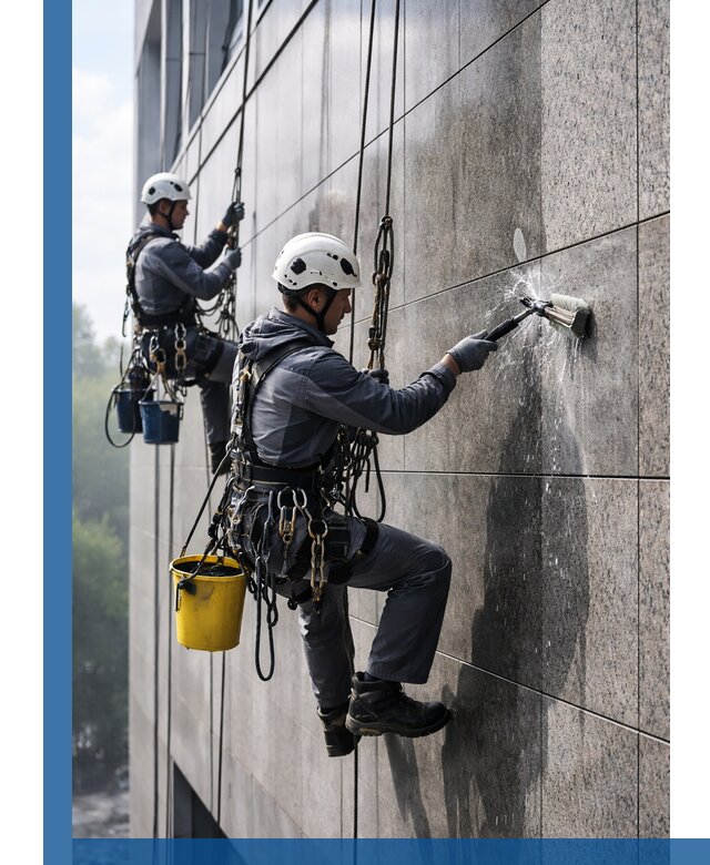 Профессиональная мойка фасада из керамогранита в Сосновом Боре