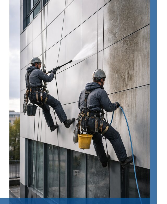 Мойка фасада из композита в Сосновом Боре по цене от 305 р. | ВЫСОТНИК-Снб