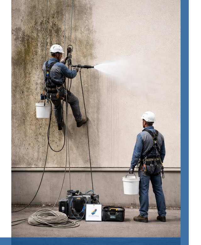 Очистка фасада от плесени в Сосновом Боре от 305 р. | ВЫСОТНИК-Снб