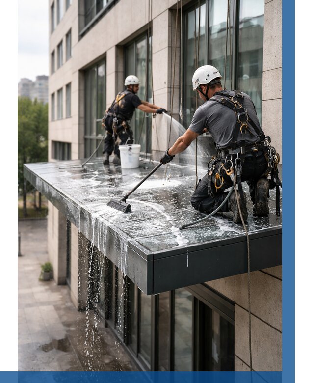 Мойка козырьков и навесов в Сосновом Боре от 3555 р. | ВЫСОТНИК-Снб