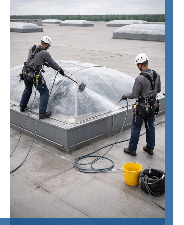 Мойка зенитных фонарей в Сосновом Боре, заказать от 4571 р. | ВЫСОТНИК-Снб