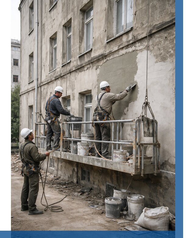 Капитальный ремонт фасада в Сосновом Боре от 4266 р. | ВЫСОТНИК-Снб