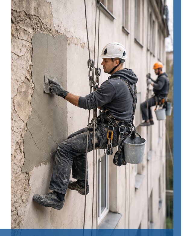 Восстановление штукатурки фасада в Сосновом Боре от 1219 р. | ВЫСОТНИК-Снб