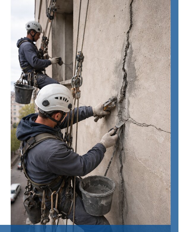 Заделка трещин на фасаде в Сосновом Боре от 914 р. | ВЫСОТНИК-Снб