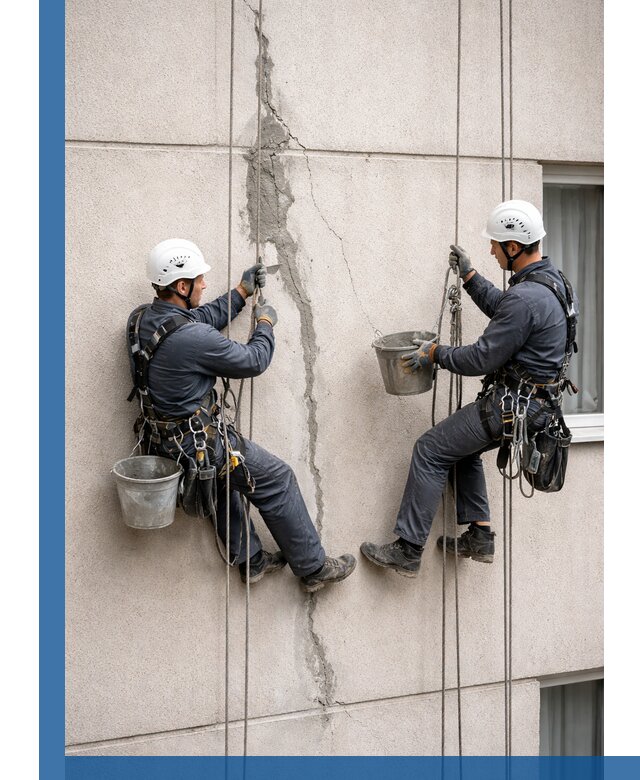 Заделка трещин на фасаде в Сосновом Боре с гарантийным ремонтом