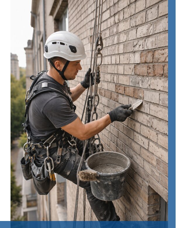 Ремонт кирпичной кладки фасада в Сосновом Боре от 1828 р. | ВЫСОТНИК-Снб