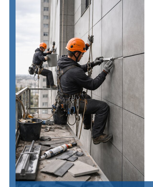 Профессиональный ремонт фасада из керамогранита в Сосновом Боре