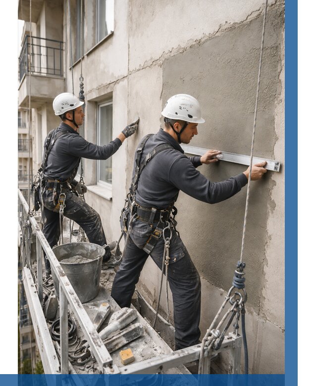 Штукатурка фасада на высоте в Сосновом Боре от 914 р. | ВЫСОТНИК-Снб