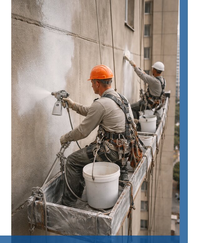 Грунтовка фасада на высоте в Сосновом Боре от 122 р. | ВЫСОТНИК-Снб