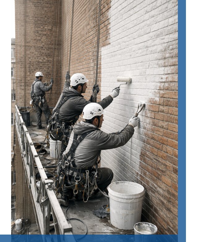 Покраска кирпичного фасада в Сосновом Боре от 356 р. | ВЫСОТНИК-Снб