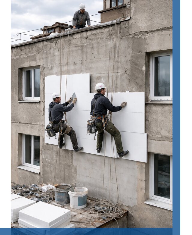 Утепление фасада пенополистиролом в Сосновом Боре от 1828 р. | ВЫСОТНИК-Снб