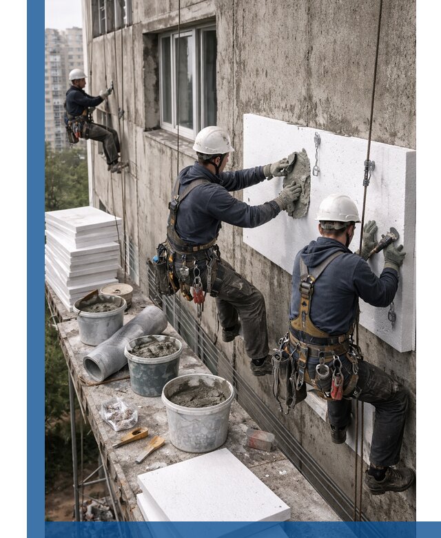 Утепление фасада пенополистиролом в Сосновом Боре под ключ