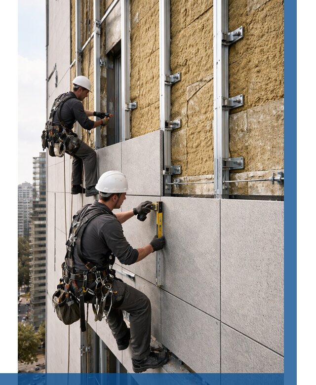 Монтаж вентилируемого фасада в Сосновом Боре от 3555 р. | ВЫСОТНИК-Снб