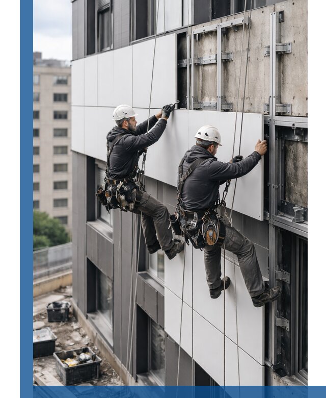 Монтаж композитных панелей фасада в Сосновом Боре под ключ