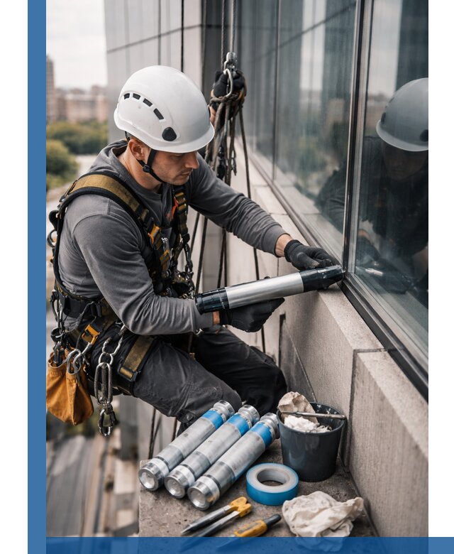 Герметизация стыков витража в Сосновом Боре для герметичных фасадов