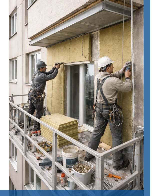 Утепление балкона снаружи в Сосновом Боре от 1625 р. под ключ ВЫСОТНИК-Снб