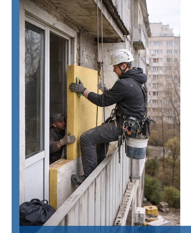 Профессиональное утепление балкона снаружи в Сосновом Боре под ключ