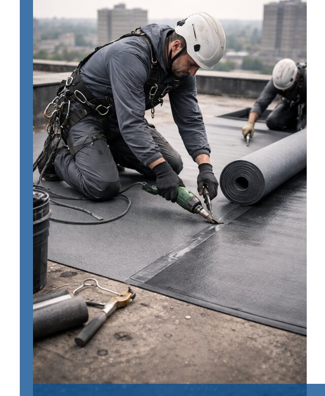 Ремонт мягкой кровли в Сосновом Боре с выездом промальпинистов