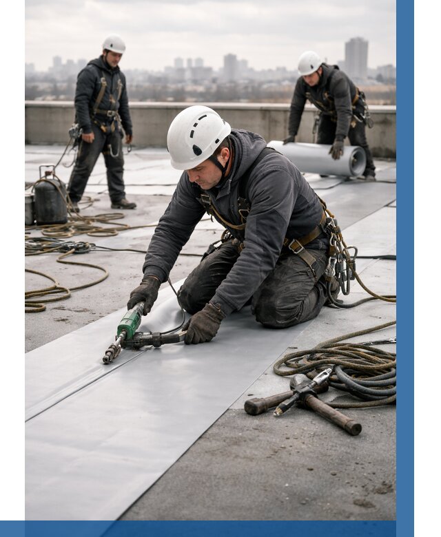 Ремонт мембранной кровли в Сосновом Боре от 1828 р./м2 | ВЫСОТНИК-Снб