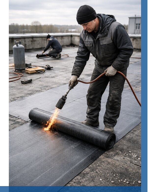 Ремонт наплавляемой кровли в Сосновом Боре от 711 р. | ВЫСОТНИК-Снб