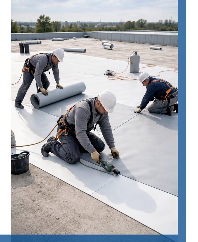 Монтаж мембранной кровли под ключ в Сосновом Боре от 1219 р. | ВЫСОТНИК-Снб