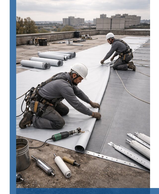 Монтаж мембранной кровли в Сосновом Боре для промышленных зданий