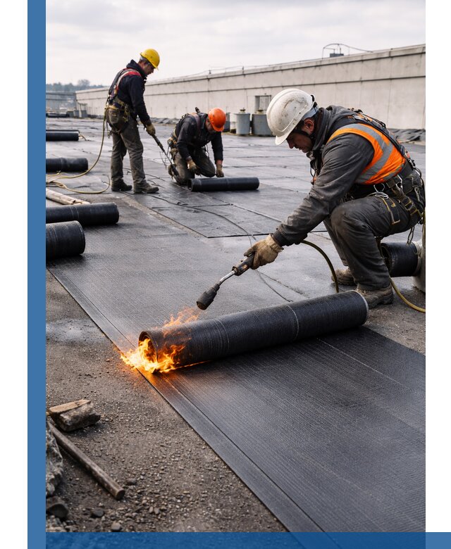 Монтаж наплавляемой кровли в Сосновом Боре профессионально