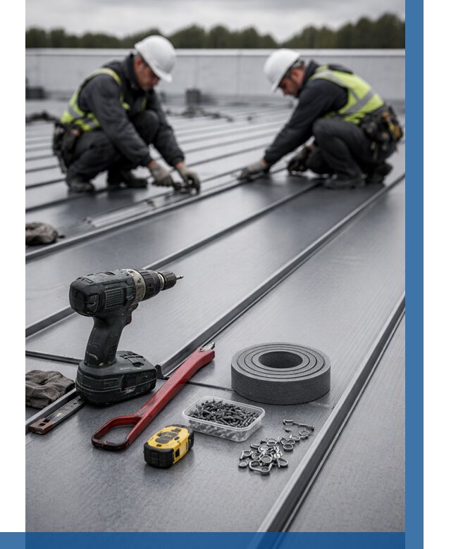 Монтаж фальцевой кровли в Сосновом Боре от 1828 р. | ВЫСОТНИК-Снб