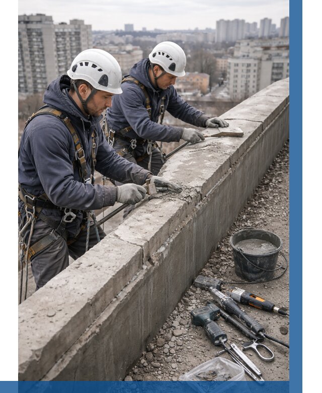 Ремонт парапета на кровле в Сосновом Боре от 1524 р. | ВЫСОТНИК-Снб