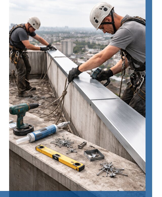 Монтаж парапетных крышек в Сосновом Боре от 813 р. | ВЫСОТНИК-Снб