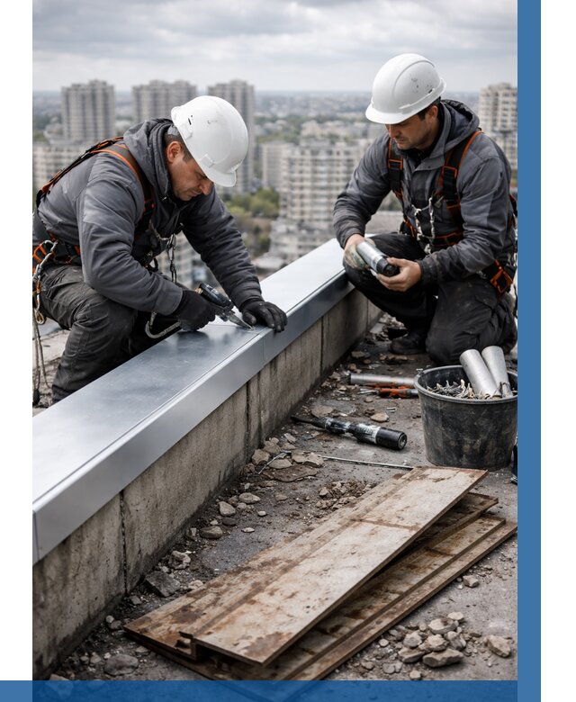 Замена парапетных крышек под ключ в Сосновом Боре от 1219 р. | ВЫСОТНИК-Снб