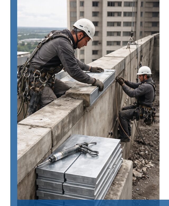 Замена парапетных крышек и установка новых в Сосновом Боре