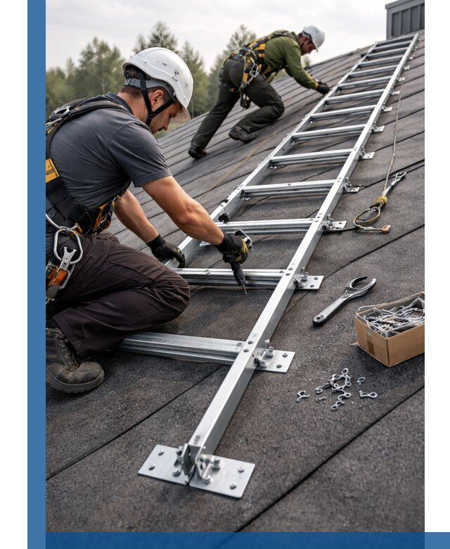 Профессиональный монтаж кровельной лестницы в Сосновом Боре под ключ