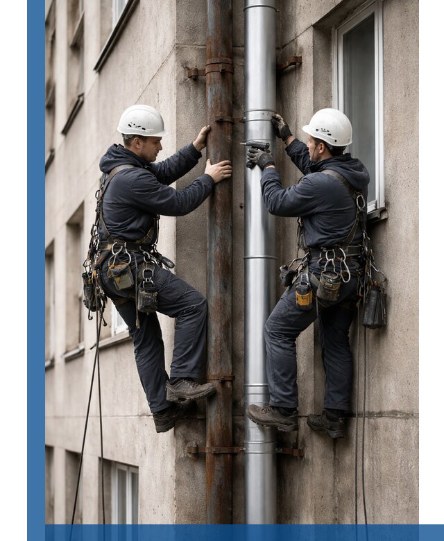 Замена водосточных труб в Сосновом Боре: монтаж и демонтаж под ключ
