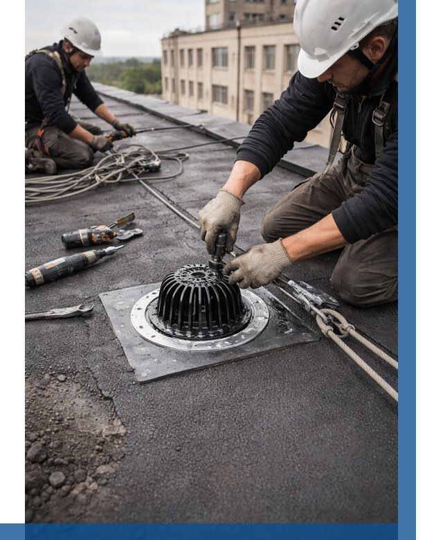 Установка водосточных воронок в Сосновом Боре цена от 3555 р. | ВЫСОТНИК-Снб