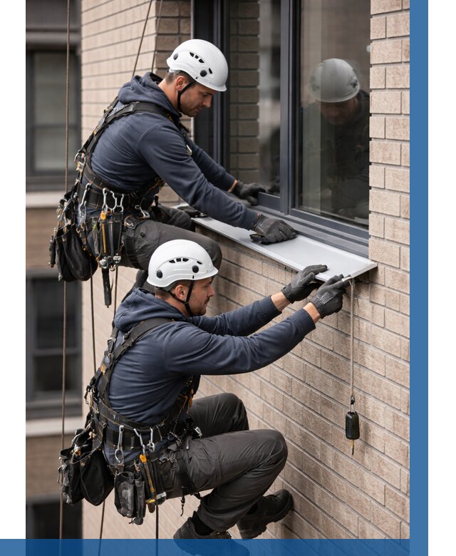 Монтаж оконных отливов под ключ в Сосновом Боре от 3555 р. | ВЫСОТНИК-Снб