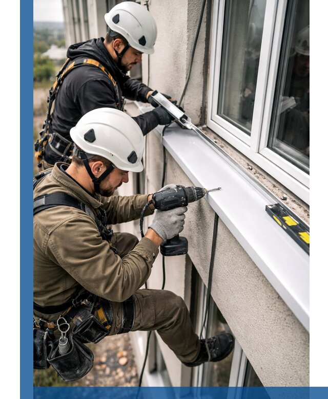 Профессиональный монтаж оконных отливов и отведения воды в Сосновом Боре