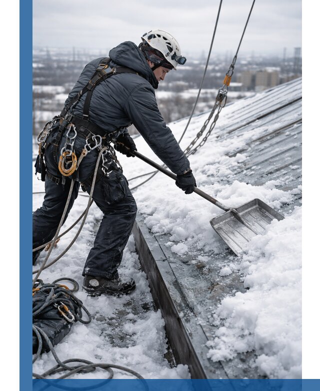 Профессиональная очистка кровли от снега и наледи в Сосновом Боре