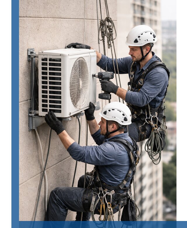 Монтаж внешнего блока кондиционера в Сосновом Боре установка и крепление