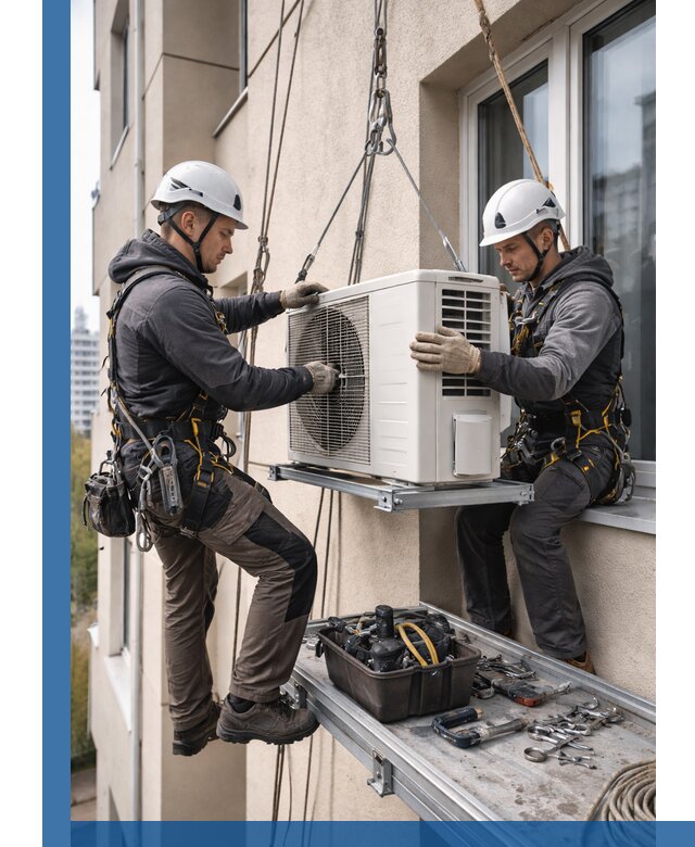 Перенос внешнего блока кондиционера в Сосновом Боре с монтажом и крепежом