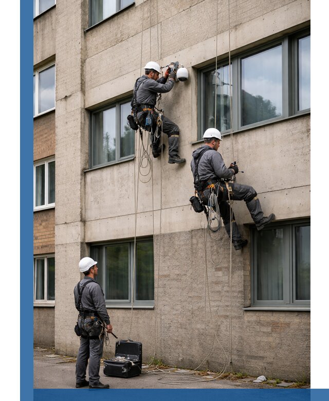 Монтаж фасадных камер видеонаблюдения в Сосновом Боре под ключ