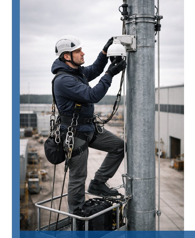 Профессиональная установка видеокамер на мачте в Сосновом Боре