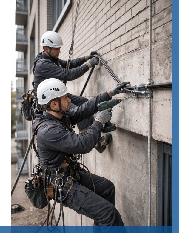 Крепление кабеля на фасаде в Сосновом Боре от 356 р. | ВЫСОТНИК-Снб