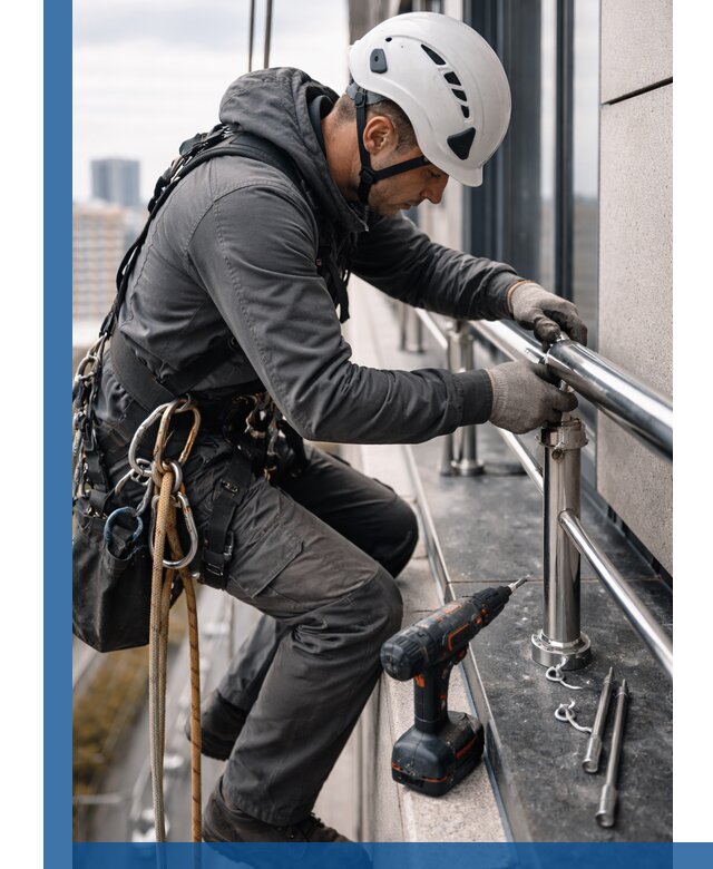 Монтаж ограждений на высоте в Сосновом Боре для зданий и конструкций