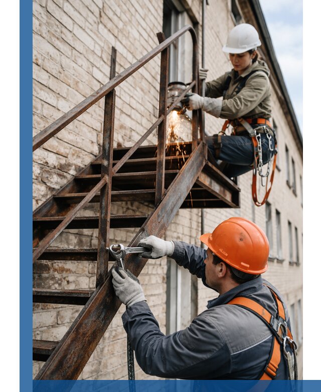 Ремонт и восстановление пожарных лестниц с выездом в Сосновом Боре