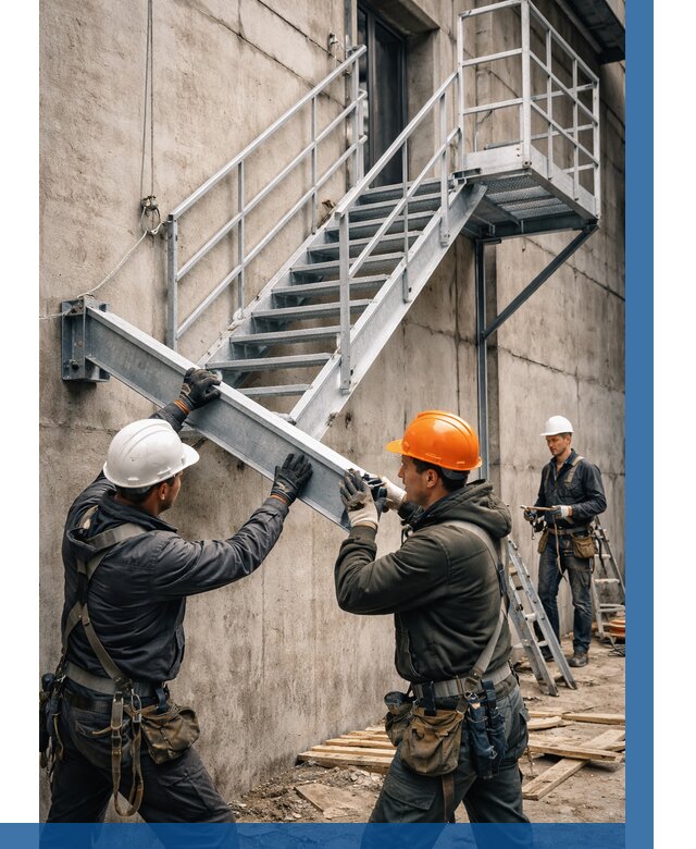 Монтаж металлических лестниц в Сосновом Боре от 15237 р. | ВЫСОТНИК-Снб