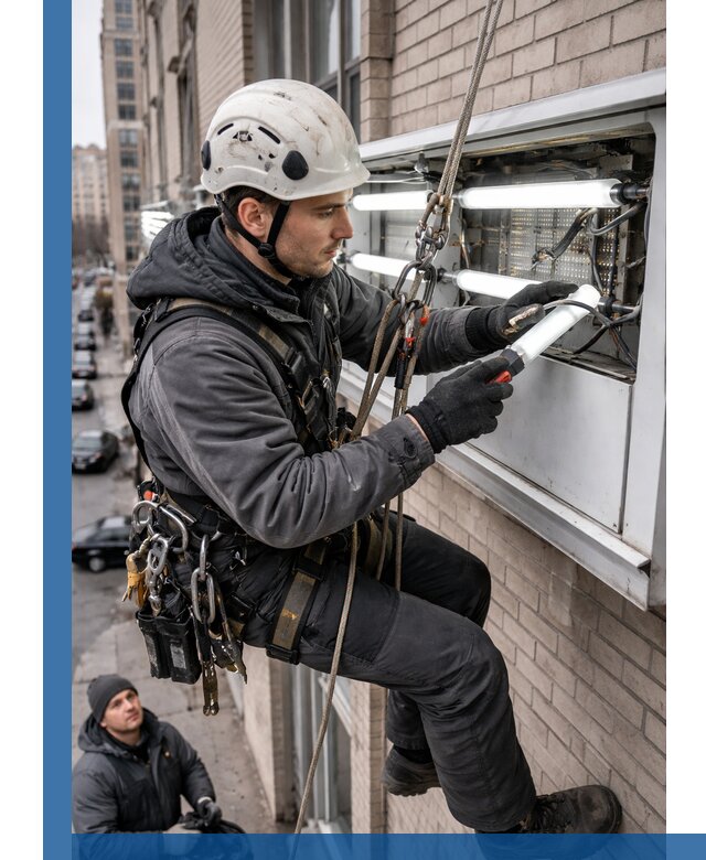 Профессиональная замена ламп в наружной вывеске в Сосновом Боре