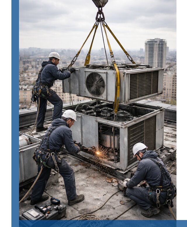 Демонтаж крышной установки в Сосновом Боре любой сложности