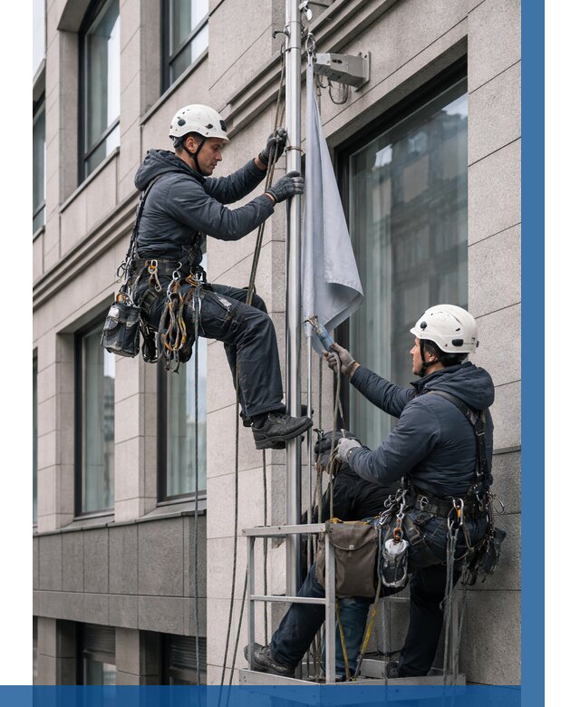 Установка флагов на фасаде в Сосновом Боре от 4571 р. | ВЫСОТНИК-Снб